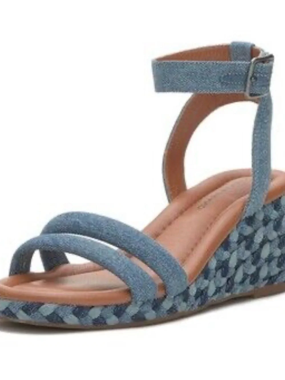 Lucky Brand Denim Blue Braided Wedge Sandal
